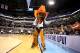 INDIANAPOLIS, IN - MARCH 17: The Oklahoma State Cowboys Mascot performs prior to the game against the Michigan Wolverines during the first round of the 2017 NCAA Men's Basketball Tournament at Bankers Life Fieldhouse on March 17, 2017 in Indianapolis, In
