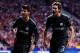 MADRID, SPAIN - SEPTEMBER 27: Alvaro Morata of Chelsea celebrates with Marcos Alonso of Chelsea after he scores his sides first goal during the UEFA Champions League group C match between Atletico Madrid and Chelsea FC at Estadio Wanda Metropolitano on S