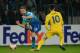 Arsenal's defender from Germany Shkodran Mustafi (L) and BATE Borisov's midfielder from Montenegro Mirko Ivanic vie for the ball during the UEFA Europa League Group H football match between FC BATE Borisov and Arsenal FC in Borisov, outside Minsk, on Sept