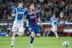 BARCELONA, SPAIN - SEPTEMBER 09: Lionel Andres Messi (R) of FC Barcelona fights for the ball with Aaron Martin Caricol (L) of RCD Espanyol during the La Liga match between FC Barcelona vs RCD Espanyol at the Camp Nou on 09 September 2017 in Barcelona, Spa
