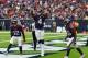 HOUSTON, TX - OCTOBER 01: Deshaun Watson #4 of the Houston Texans celebrates with Bruce Ellington #12 and Lamar Miller #26 after scoring on a one yard run in the second quarter against the Tennessee Titans at NRG Stadium on October 1, 2017 in Houston, Te