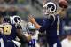 ARLINGTON, TX - OCTOBER 01: Jared Goff #16 of the Los Angeles Rams throws against the Dallas Cowboys in the second quarter at AT&T Stadium on October 1, 2017 in Arlington, Texas. (Photo by Ronald Martinez/Getty Images)
