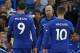 Chelsea's Italian head coach Antonio Conte (R) looks on as Chelsea's Spanish striker Alvaro Morata leaves the pitch injured during the English Premier League football match between Chelsea and Manchester City at Stamford Bridge in London on September 30,