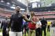 HOUSTON, TX - OCTOBER 01: Deshaun Watson #4 of the Houston Texans waves to fans as he leaves the field after the game against the Tennessee Titans at NRG Stadium on October 1, 2017 in Houston, Texas. (Photo by Tim Warner/Getty Images)