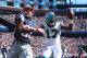 FOXBORO, MA - OCTOBER 01: Devin Funchess #17 of the Carolina Panthers celebrates scoring a touchdown during the second quarter against the New England Patriots at Gillette Stadium on October 1, 2017 in Foxboro, Massachusetts. (Photo by Maddie Meyer/Gett