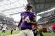 MINNEAPOLIS, MN - OCTOBER 1: Stefon Diggs #14 of the Minnesota Vikings on the sideline after a first down catch in the second half of the game against the Detroit Lions on October 1, 2017 at U.S. Bank Stadium in Minneapolis, Minnesota. (Photo by Adam Bett