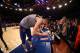NEW YORK, NY - OCTOBER 01: Kristaps Porzingis #6 of the New York Knicks participates during the Open Practice for the New York Knicks on October 1, 2017 at Madison Square Garden in New York City. NOTE TO USER: User expressly acknowledges and agrees that,