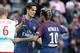 PARIS, FRANCE - SEPTEMBER 30: Neymar Jr of PSG celebrates his second goal with Edinson Cavani (left) during the French Ligue 1 match between Paris Saint-Germain (PSG) and FC Girondins de Bordeaux at Parc des Princes on September 30, 2017 in Paris, France.