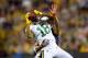 GREEN BAY, WI - SEPTEMBER 28: Randall Cobb #18 of the Green Bay Packers makes a catch while being guarded by Kyle Fuller #23 of the Chicago Bears in the fourth quarter at Lambeau Field on September 28, 2017 in Green Bay, Wisconsin. (Photo by Stacy Rever