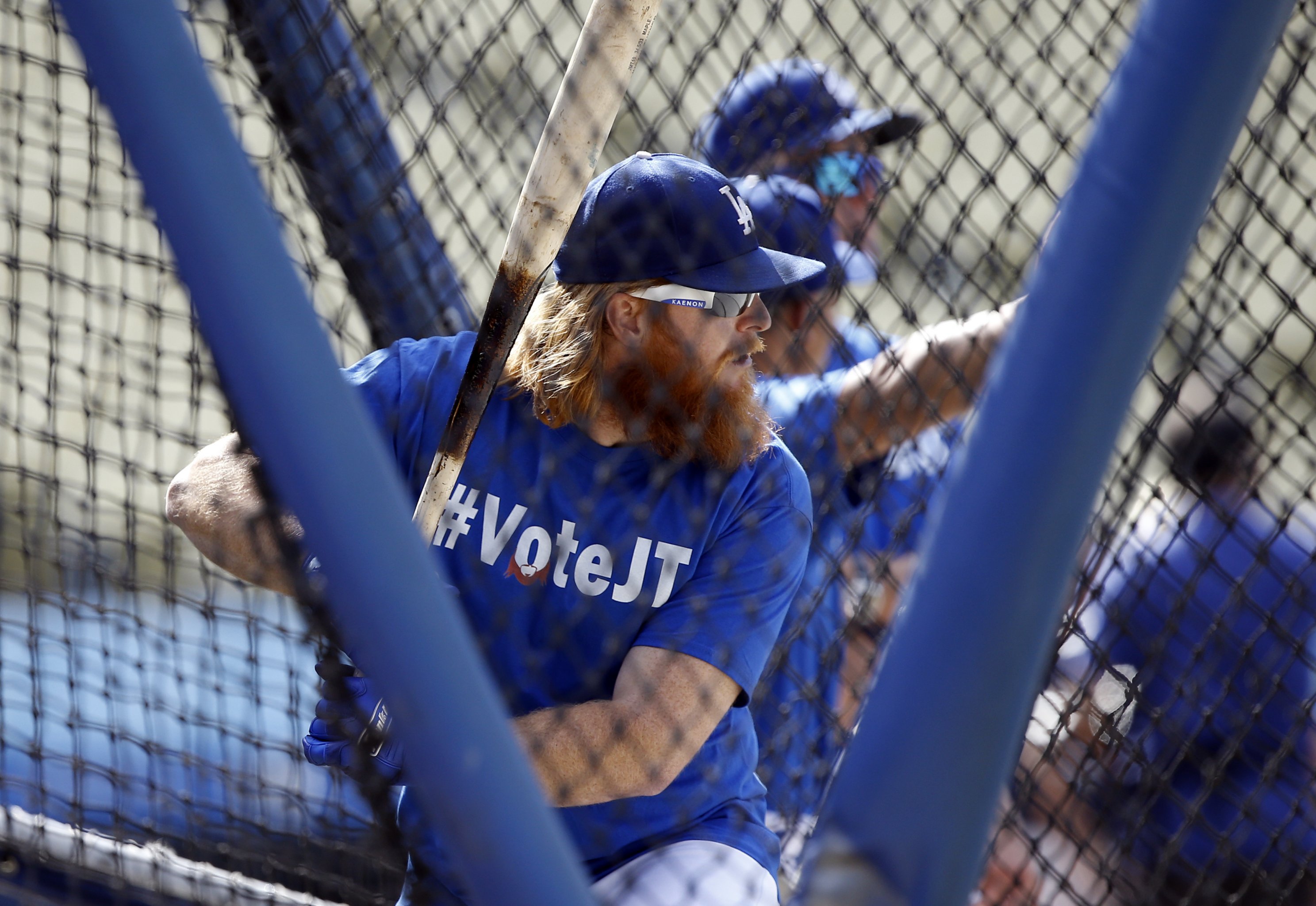 Why does Justin Turner always have a black smear on the back of