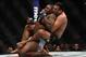 LAS VEGAS, NV - OCTOBER 07: (R-L) Fabricio Werdum of Brazil attempts to secure a submission against Walt Harris in their heavyweight bout during the UFC 216 event inside T-Mobile Arena on October 7, 2017 in Las Vegas, Nevada. (Photo by Brandon Magnus/Zu