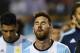 Argentina's Lionel Messi gestures at the end of their 2018 World Cup football qualifier match against Peru, in Buenos Aires on October 5, 2017. / AFP PHOTO / EITAN ABRAMOVICH (Photo credit should read EITAN ABRAMOVICH/AFP/Getty Images)