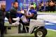EAST RUTHERFORD, NJ - OCTOBER 08: Odell Beckham #13 of the New York Giants is carted off the field after sustaining an injury during the fourth quarter against the Los Angeles Chargers during an NFL game at MetLife Stadium on October 8, 2017 in East Ruth