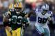 ARLINGTON, TX - OCTOBER 08: Aaron Jones #33 of the Green Bay Packers runs the ball against the Dallas Cowboys in the fourth quarter at AT&T Stadium on October 8, 2017 in Arlington, Texas. (Photo by Ronald Martinez/Getty Images)