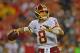 KANSAS CITY, MO - OCTOBER 02: Quarterback Kirk Cousins #8 of the Washington Redskins throws a pass against the Kansas City Chiefs during the first half on October 2, 2017 at Arrowhead Stadium in Kansas City, Missouri. (Photo by Peter G. Aiken/Getty Imag