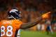 DENVER, CO - SEPTEMBER 11: Wide receiver Demaryius Thomas #88 of the Denver Broncos signals for a first down after making a catch against the Los Angeles Chargers at Sports Authority Field at Mile High on September 11, 2017 in Denver, Colorado. (Photo by