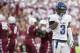 PHILADELPHIA, PA - SEPTEMBER 09: Trey Johnson #3 of the Villanova Wildcats walks off the field as the Temple Owls celebrate behind him after a go ahead field goal in the fourth quarter at Lincoln Financial Field on September 9, 2017 in Philadelphia, Penns