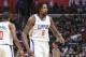 LOS ANGELES, CA - OCTOBER 8: DeAndre Jordan #6 of the LA Clippers reacts during the 2017 NBA Pre-Season game against the Portland Trail Blazers on October 8, 2017 at STAPLES Center in Los Angeles, California. NOTE TO USER: User expressly acknowledges and