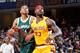 CLEVELAND, OH - NOVEMBER 19: LeBron James #23 of the Cleveland Cavaliers boxes out Giannis Antetokounmpo #34 of the Milwaukee Bucks on November 19, 2015 at Quicken Loans Arena in Cleveland, Ohio. NOTE TO USER: User expressly acknowledges and agrees that,