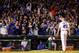 CHICAGO, IL - OCTOBER 18: Jake Arrieta #49 of the Chicago Cubs receives a standing ovation after being relieved in the seventh inning against the Los Angeles Dodgers during game four of the National League Championship Series at Wrigley Field on October