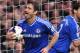Chelsea's English midfielder Frank Lampard (L) celebrates after scoring Chelsea's second goal from the rebound after Stoke City's Bosnian goalkeeper Asmir Begovic saved Lampard's penalty kick during the English Premier League football match between Chelse