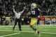 SOUTH BEND, IN - OCTOBER 28: Josh Adams #33 of the Notre Dame Fighting Irish scores a touchdown in the third quarter against the North Carolina State Wolfpack at Notre Dame Stadium on October 28, 2017 in South Bend, Indiana. (Photo by Dylan Buell/Getty Im