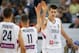Jokic (right) playing for the Serbian national basketball team in the 2016 Olympics.