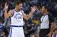 OAKLAND, CA - OCTOBER 27: Stephen Curry #30 of the Golden State Warriors talks with referee Bill Kennedy #55 about a foul call made during an NBA basketball game against the Washington Wizards at ORACLE Arena on October 27, 2017 in Oakland, California. N