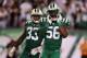 New York Jets safety Jamal Adams (33) and Demario Davis (56)
