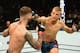 NEW YORK, NY - NOVEMBER 04: TJ Dillashaw
lands a punch against Cody Garbrandt in their UFC bantamweight championship bout during the UFC 217 event at Madison Square Garden on November 4, 2017 in New York City. (Photo by Josh Hedges/Zuffa LLC/Zuffa LLC v