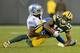 GREEN BAY, WI - NOVEMBER 06: D.J. Hayden #31 of the Detroit Lions tackles Davante Adams #17 of the Green Bay Packers in the second quarter at Lambeau Field on November 6, 2017 in Green Bay, Wisconsin. (Photo by Stacy Revere/Getty Images)