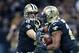 NEW ORLEANS, LA - OCTOBER 29: Drew Brees #9 hands off the ball to Mark Ingram II #22 of the New Orleans Saints during a game against the Chicago Bears at Mercedes-Benz Superdome on October 29, 2017 in New Orleans, Louisiana. The Saints defeated the Bear