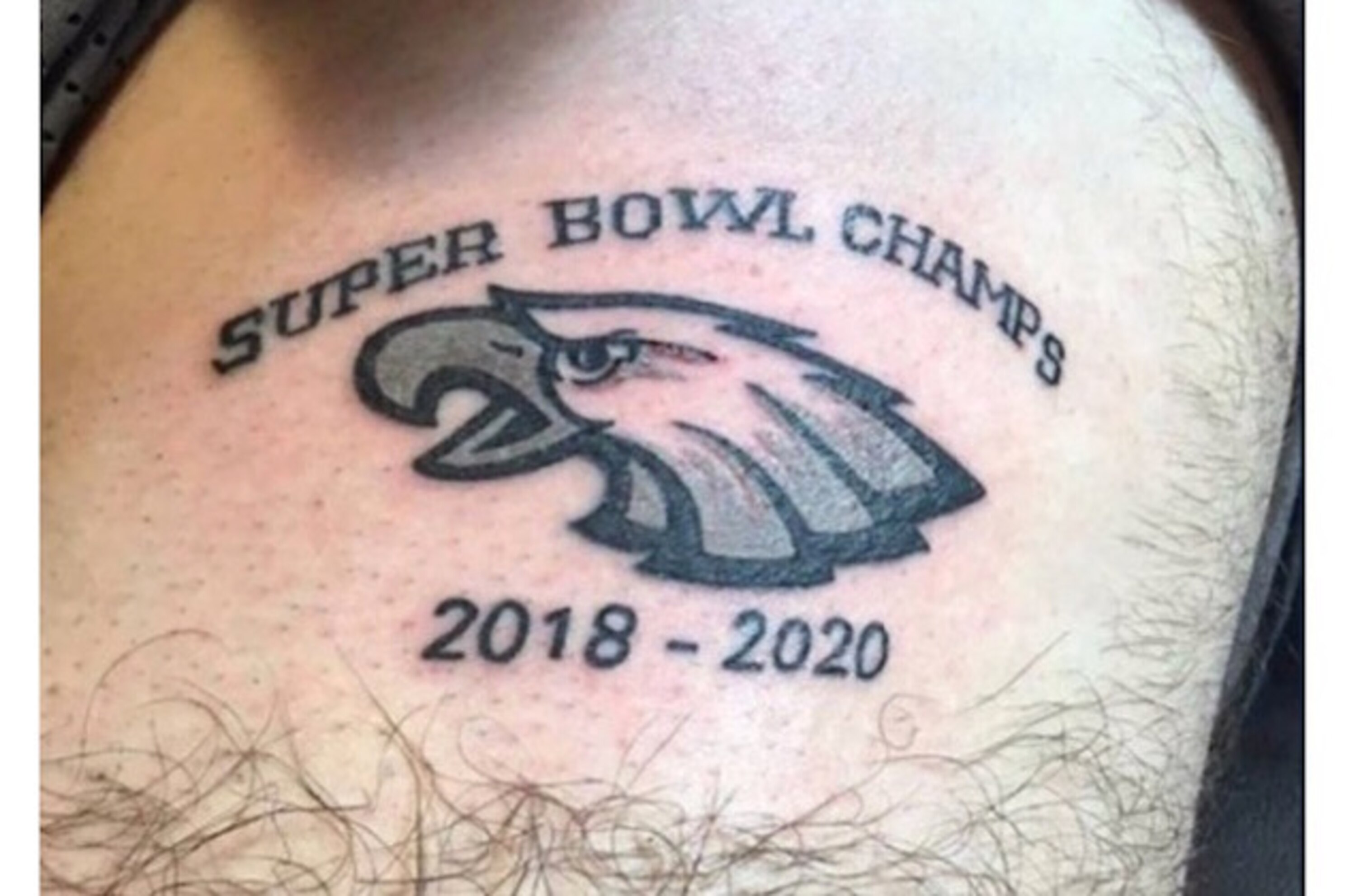 Philadelphia Eagles Fan Projects 3 Straight Super Bowl Wins With Bold Tattoo Bleacher Report Latest News Videos And Highlights