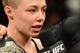 NEW YORK, NY - NOVEMBER 04: Rose Namajunas
accepts her championship belt following her victory over Joanna Jedrzejczyk of Poland in their UFC women's strawweight championship bout during the UFC 217 event at Madison Square Garden on November 4, 2017 in N