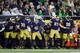 SOUTH BEND, IN - OCTOBER 21: Notre Dame Fighting Irish players react on the sideline during a game against the USC Trojans at Notre Dame Stadium on October 21, 2017 in South Bend, Indiana. Notre Dame won 49-14. (Photo by Joe Robbins/Getty Images) *** Loca