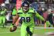 GLENDALE, AZ - NOVEMBER 09: Tight end Jimmy Graham #88 of the Seattle Seahawks celebrates a six yard touchdown against the Arizona Cardinals in the first half at University of Phoenix Stadium on November 9, 2017 in Glendale, Arizona. (Photo by Norm Hall
