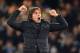 Chelsea's Italian head coach Antonio Conte celebrates on the pitch after the English Premier League football match between Chelsea and Manchester United at Stamford Bridge in London on November 5, 2017.
Chelsea won the game 1-0. / AFP PHOTO / Glyn KIRK /