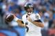 NASHVILLE, TN - NOVEMBER 5: Quarterback Joe Flacco #5 of the Baltimore Ravens looks for a receiver during a NFL game against the Baltimore Ravens at Nissan Stadium on November 5, 2017 in Nashville, Tennessee. (Photo by Ronald C. Modra/Sports Imagery/Get