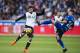 VITORIA-GASTEIZ, SPAIN - OCTOBER 28: Carlos Soler of Valencia CF duels for the ball with Munir El Haddadi of Deportivo Alaves during the La Liga match between Deportivo Alaves and Valencia CF at Estadio de Mendizorroza on October 28, 2017 in Vitoria-Gast