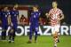 ZAGREB, CROATIA - NOVEMBER 09: Ivan Perisic (R) of Croatia celebrates scoring a goal during the FIFA 2018 World Cup Qualifier Play-Off: First Leg between Croatia and Greece at Stadion Maksimir on November 9, 2017 in Zagreb, Croatia (Photo by Srdjan Stevan