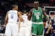 OKLAHOMA CITY - DECEMBER 4: Kevin Garnett #5 of the Boston Celtics greets Russell Westbrook #0 of the Oklahoma City Thunder during the pregame at the Ford Center on December 4, 2009 in Oklahoma City, Oklahoma. NOTE TO USER: User expressly acknowledges and