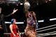 Ember Moon celebrates her NXT women's title win.