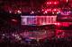The steel cage begins to lower for the WarGames match.