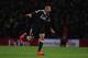 WATFORD, ENGLAND - NOVEMBER 19: Heurelho Gomes of Watford celebrates as he Richarlison de Andrade of Watford scores their second goal during the Premier League match between Watford and West Ham United at Vicarage Road on November 19, 2017 in Watford, En