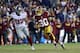 LANDOVER, MD - NOVEMBER 23: Wide receiver Jamison Crowder #80 of the Washington Redskins runs past defensive back Ross Cockrell #37 of the New York Giants after catching a fourth quarter pass at FedExField on November 23, 2017 in Landover, Maryland. (Phot