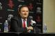 HOUSTON, TX - June 1: Houston Rockets GM Daryl Morey is interviewed as the Rockets announce D'Antoni as their new head coach on June 1, 2016 at Toyota Center in Houston, Texas. NOTE TO USER: User expressly acknowledges and agrees that, by downloading and