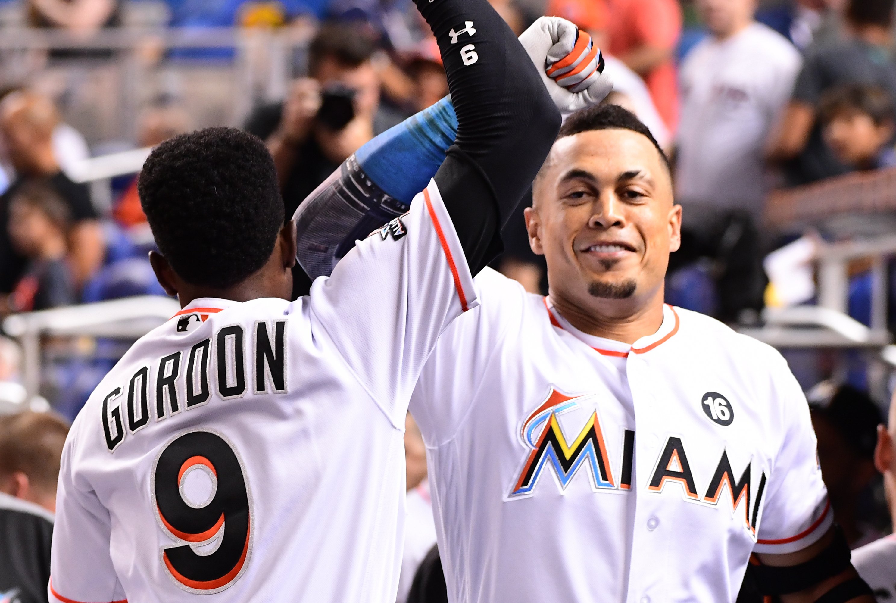 Giancarlo Stanton's model fan isn't going anywhere