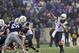 MANHATTAN, KS - NOVEMBER 11: Quarterback Will Grier #7 of the West Virginia Mountaineers throws a pass against the Kansas State Wildcats during the first half on November 11, 2017 at Bill Snyder Family Stadium in Manhattan, Kansas. (Photo by Peter G. Ai