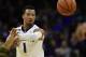 ALLENTOWN, PA - NOVEMBER 17: Jalen Brunson #1 of the Villanova Wildcats passes the ball against the Lafayette Leopards during the first half at the PPL Center on November 17, 2017 in Allentown, Pennsylvania. Villanova defeated Lafayette 104-57. (Photo by