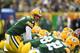 at Lambeau Field on December 3, 2017 in Green Bay, Wisconsin. Green Bay defeated Tampa Bay 26-20 in overtime.